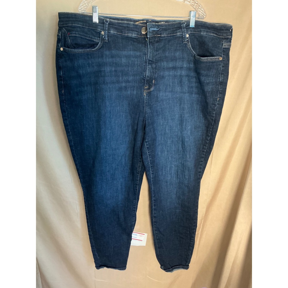 Seven7 Skinny Jeans Womens 24W Dark Wash Excellent High Rise Embroidered Pockets